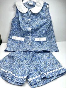 Vive La Fete 2 Piece shorts Collared top girls Zig Zag Trim Girls Size 8 - Picture 1 of 5