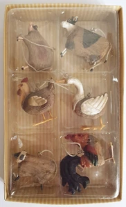Mini animales de granja 2003 adornos navideños conjunto de 6 por Ranger International nuevo en caja - Imagen 1 de 9