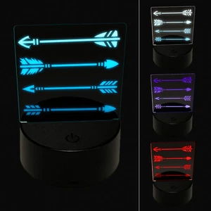Set of Bow Arrow Pointers 3D Illusion LED Night Light Sign Nightstand Desk Lamp - Picture 1 of 6