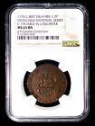 NGC MS65 1795 Great Britain Middlesex. National Series copper 1/2 Penny Token.