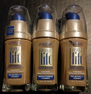 NEW L'oreal Visible Lift Serum Age Reversing Foundation 157 Classic Tan Lot Of 3 - Picture 1 of 5