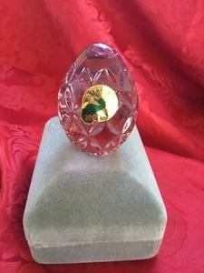 MIB FLAWLESS Exquisite WATERFORD Amethyst Art Crystal EGG HandCooler Paperweight - Picture 1 of 7