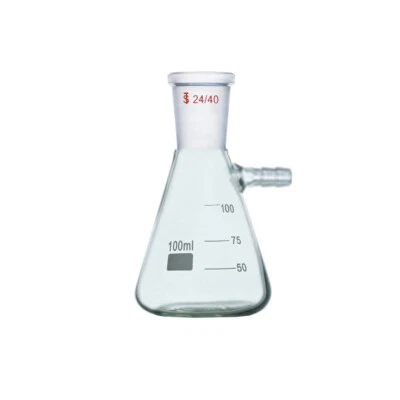 100ml,24/40,Glass Filtering Flask,Lab Filtration Vessel,Lab Chemistry Glassware - Image 1 of 4
