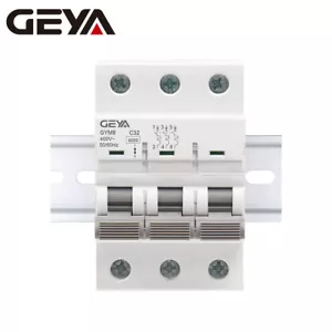 GEYA MCB Mini Leitungsschutzschalter 3 P Typ C 6 10 16 25 32 40 50 63 80 100 125A Neu - Bild 1 von 12