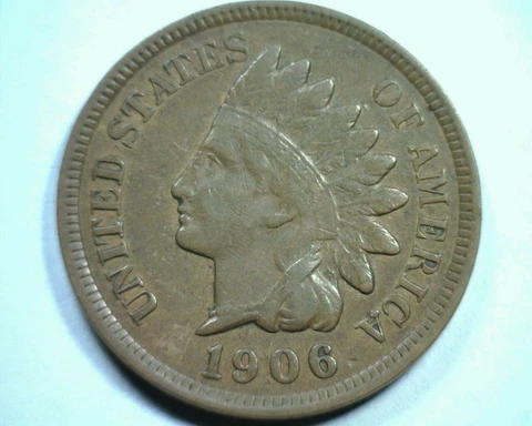 1906 INDIAN CENT PENNY EXTRA FINE XF EXTREMELY FINE EF NICE ORIGINAL 99c SHIP Cover