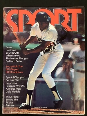 Frank Robinson Signed Sport Magazine Sept 1972 No Label LA Dodgers Auto HOF JSA - Image 1 of 4