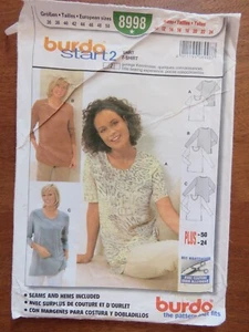 Burda 8998 Sewing pattern ladies Pullover Long Sleeve Tops Cut size 10-24 - Picture 1 of 11