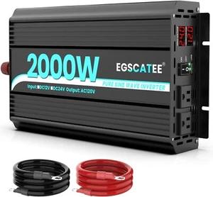  EGSCATEE Reiner Sinus Wechselrichter 24V DC zu 120V AC Wandler - Bild 1 von 5
