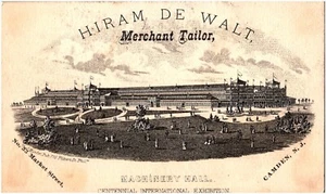 Hiram de Walt Merchant Tailor 33 Market St Camden New Jersey 1880s Trade Card - Picture 1 of 2