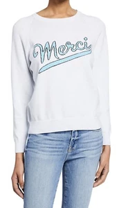 NWT 252$ REPLICA LOS ANGELES Merci White Intarsia Pullover sweatshirt Size M - Picture 1 of 5