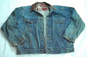 Chaqueta de jean Marlboro Country Store con cuello de mezclilla para hombre talla mediana - Imagen 1 de 10