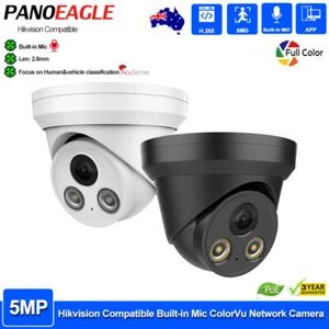 5MP ColorVu Hikvision Compatible IP Camera PoE Mic Full Color Full Metal 2.8mm - Picture 1 of 25