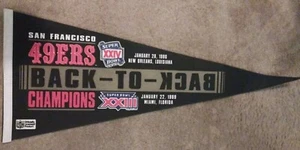 San Francisco Forty Niners 49ers Back to Back Super Bowl XXIII XXIV Wimpel  - Bild 1 von 3