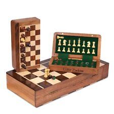 Magnetic Chess Set Travel Board Folding Game Portable Mini Pieces with Wooden