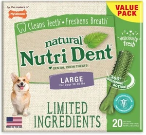 Dog, Nylabone Natural Nutri Dent Fresh Breath Dental Chews (Large - 20 Count) - Picture 1 of 1