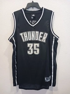 Adidas Limited Edition OKC Thunder Jersey Size 2XL All Black #35 Durant Sewn - Picture 1 of 3