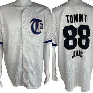 Camisa Tommy Jeans De Colección Para Hombres L Camiseta de Béisbol Abotonada Manga Corta Hecha en EE. UU. - Imagen 1 de 19