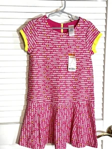 GYMBOREE Bright Ideas Pink Diamond Print Ponte Dress Girl Size 6 NWT - Picture 1 of 9