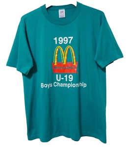 M/L Vtg 90s McDonald's 1997 U-19 Soccer Single Stitch Skate Grunge 50/50 Tee - Picture 1 of 9