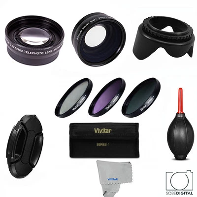 3 LENS +FILTER KIT + BONUS Canon Eos Rebel XS XT T3 T3i T4I T5 T6 FITS 18-55 HD - Image 1 of 4