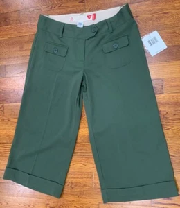 Guess Jeans Damen 7 breite Beine Capris Anzughose oliv khakigrün - Bild 1 von 4