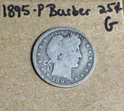 1895-P Barber Quarter .25c Good Cover