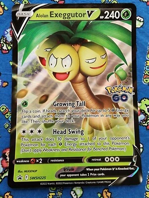 JUMBO Alolan Exeggutor V SWSH225 Black Star Promo Pokemon GO TCG Card OVERSIZED - Image 1 of 2
