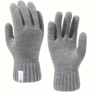 Adidas DM Gloves Winter Knitted Gloves Men's Women's Finger Glove Grey Warm - Imagen 1 de 4