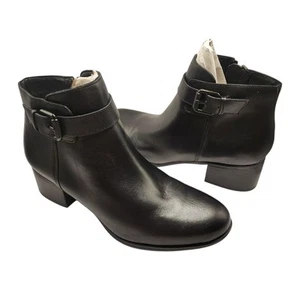 Naturalizer Womens Dora Black Leather Side Zip Boots Size 9M - Picture 1 of 6