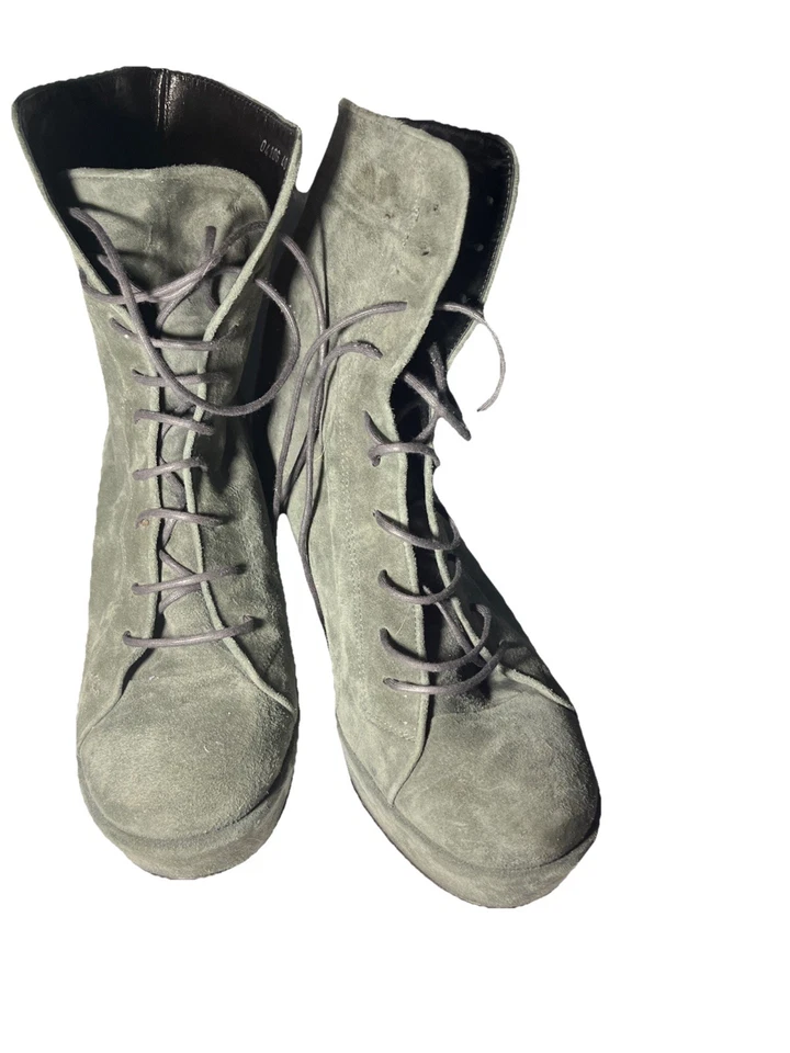 BOTAS WEDGE CERIMÔNIA DE ABERTURA SAPATOS FEMININOS FEMININOS CAMURÇA CINZA TAMANHO 40 - Imagem 1 de 4