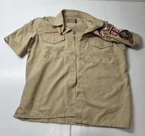 CAMISA UNIFORME BOY SCOUT BSA Leader Damas Adultos Pequeña Manga Corta Tostado Fresco D40 - Imagen 1 de 5