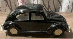 Vintage 1960s Tonka Black Volkswagon Beetle Pressed Metal 52680 Model Car 8 1/2" - Picture 1 of 15