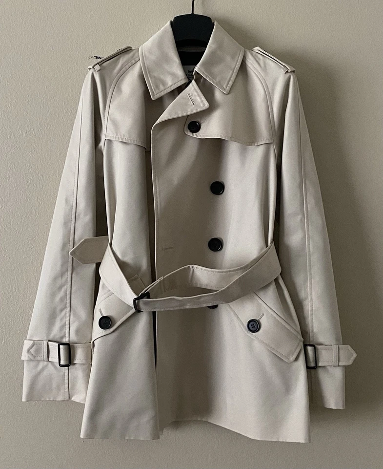 COACH F86050 C4Q Solid Short Trench Porcelain Coat WMN US Size XS MFSRP