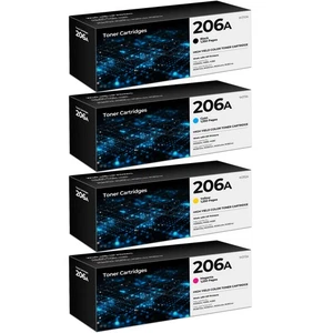 4 Pack W2110A 206A Toner Set for HP Color LaserJet Pro M255dw M255nw MFP M283fdn - Picture 1 of 7