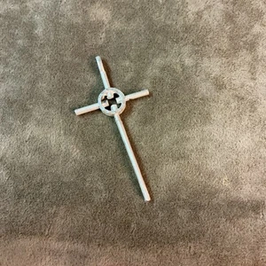 Sterling Silber 70er Mid Century Modern Design Kreuz Halskette Medaillon Wie Ist - Bild 1 von 4