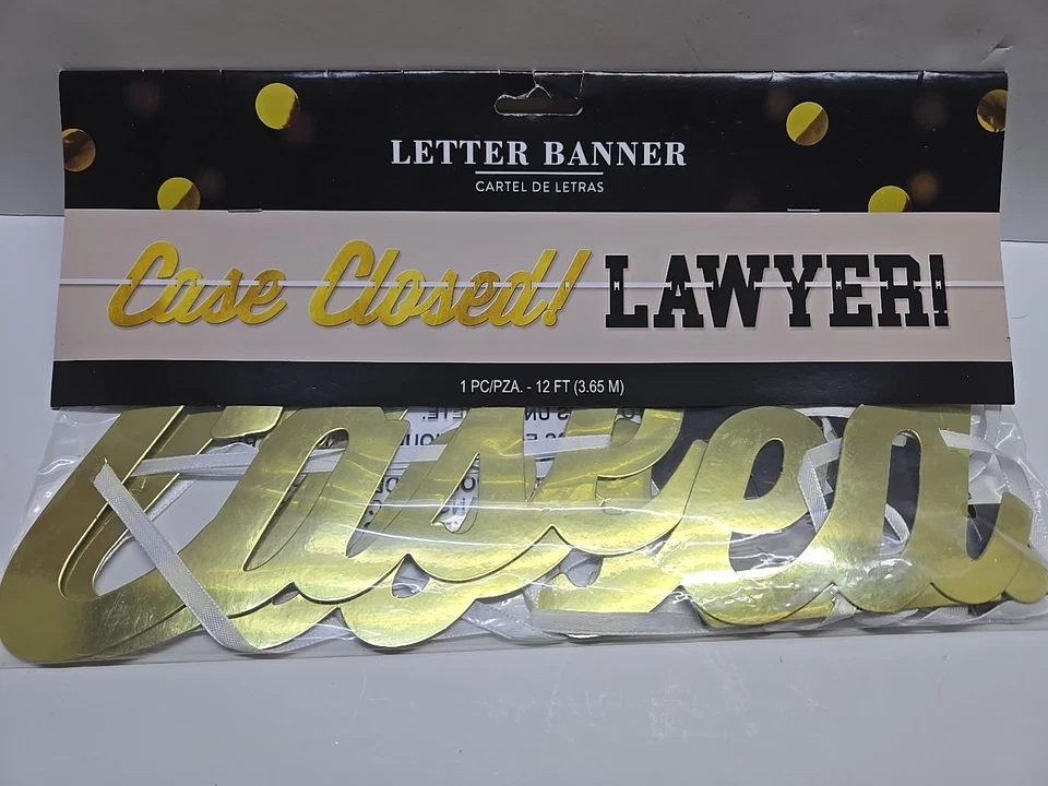 Law School Graduation Ribbon Letter Banner 12' x 8" Foil board w/ Ribbon - Image 1 of 1