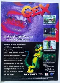 GEX - 1995 full page UK magazine ad CRYSTAL DYNAMICS PLAYSTATION SEGA SATURN