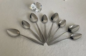 8 Stck. American Flair International Silber Edelstahl Besteck Löffel - Bild 1 von 12