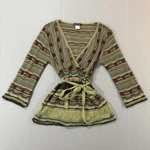 Y2K American Attitudes Häkeltop Gr. L Fairy Whimsy Babydoll Boho Strick Erde - Bild 1 von 13