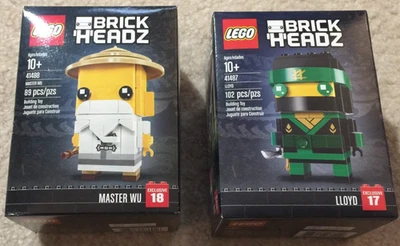 LEGO Lote 41487 y 41488 BrickHeadz Ninjago - Lloyd + Master Wu Nuevo Par Sellado Foto 1 de 4
