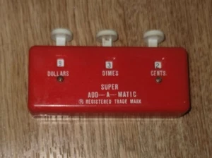 Vintage Super Add-A-Matic Geldzähler Hergestellt in Japan Münze Bargeld Lebensmittelgeschäft - Bild 1 von 4