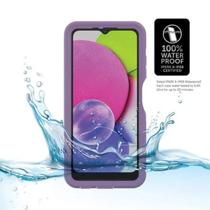 Body glove Tidal Waterproof Case For Samsung Galaxy A03s - Purple/Clear - Picture 1 of 5