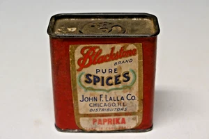 1930s Blackstone Brand Paprika Spice Tin John F Lalla Co Chicago, Illinois - Picture 1 of 6