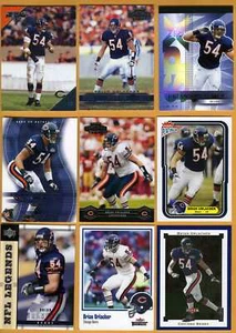 Lote de 9 cartas de fútbol americano Brian Urlacher Chicago Bears Topps, Fleer, Donruss, etc. - Imagen 1 de 1