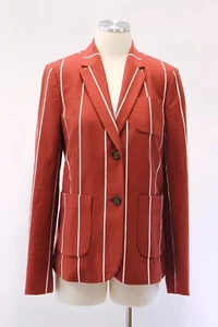 NWT$3295 Brunello Cucinelli Thick Cotton Knit Stripe Print Blazer Jacket 42 A176 - Picture 1 of 10