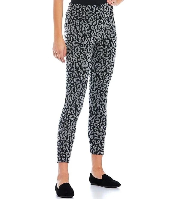 HUE Women's Curl Up Waistband Ultra Brushed Leopard Printed Ankle Leggings M - Image 1 of 1