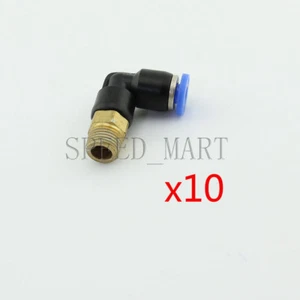 10pcs 1/8 BSPT Male Thread 90 Degree Elbow Pipe Quick Fittings 4mm PL4-01 - Picture 1 of 3