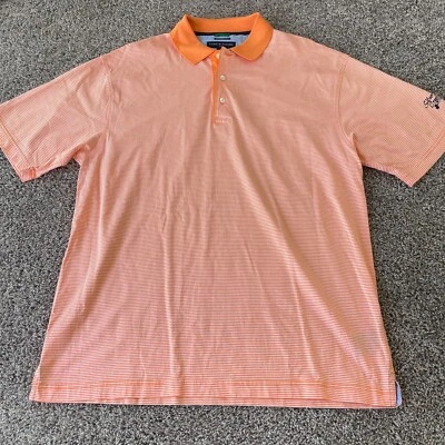 Camisa Polo Tommy Hilfiger Para Hombre Grande Naranja Plata Creek Golfista Rendimiento Foto 1 de 4