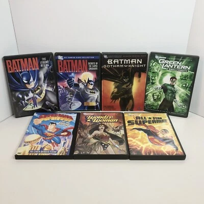 DC Animated DVD Lot of 7 - (2) Superman (3) Batman, Wonder Woman, Green Lantern - Image 1 of 4