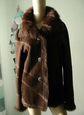 BALMAIN LUXUS Lededjacke pures echtes Lammfell Jacket dunkelbraun XL 40 42 NEU! - Bild 1 von 4